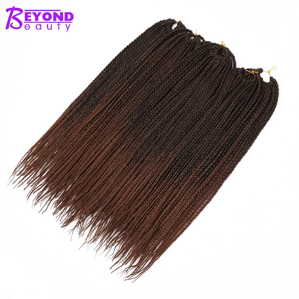 Micro Box Braids 14 18 24inch Synthetic Hair Braids Ombre Braiding Hair Crochet Hair Box Braids Black Brown Ombre Box Braids