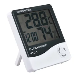 HTC-1 Indoor Room LCD Digital Electronic Thermometer Hygrometer Measuring Temperature Humidity Meter Alarm Clock Weather Station