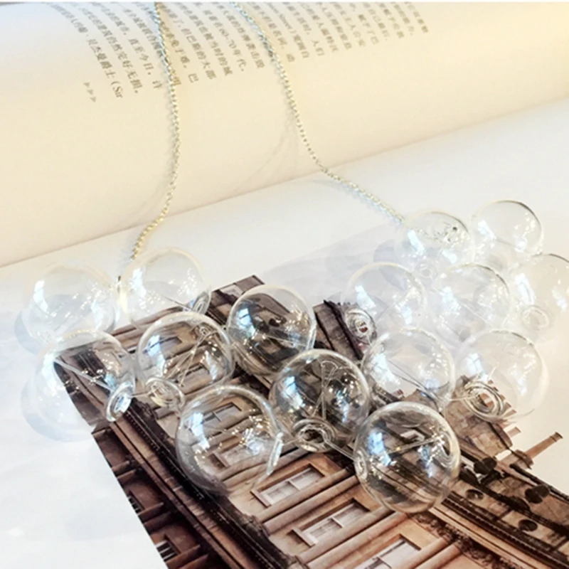 Summer Rain Original Transparent Bubble Choker Necklace For Women 2023 New Simple Clear Glass Ball Hand Craft Chain