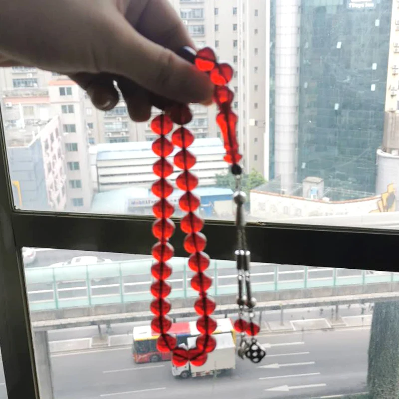 Red Mistanka Tasbih muslim bracelet 33 Paryer beads Islamic rosary Gifts Red Misbaha Turkish Jewelry arabic fashion accessories