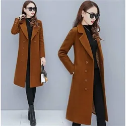 Fashion women's woolen coat women's long section new winter wear thick woolen coat professional women's Slim fit Wild Ms coat