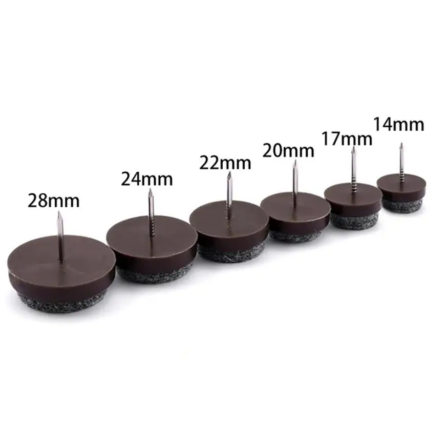 24MM Furniture Felt Pads Floor Protectors Nail In 24pc Non Slip Table Chair Leg Cap