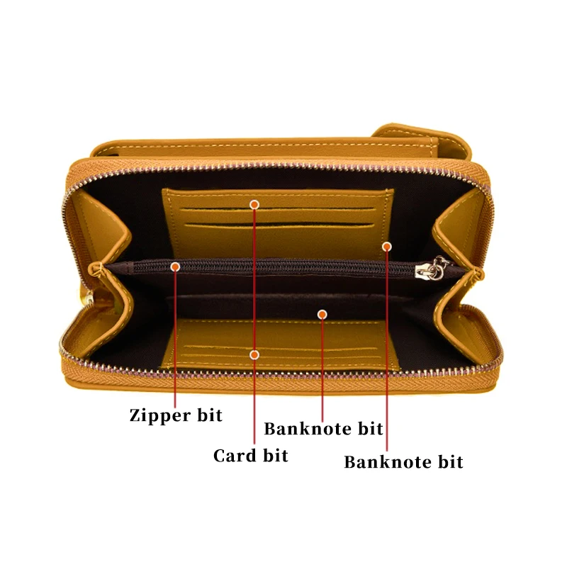 Sac à main personnalisé à fermeture éclair pour femmes, sacs à bandoulière de grande capacité pour dames, Long porte-monnaie, pochette téléphone portefeuille