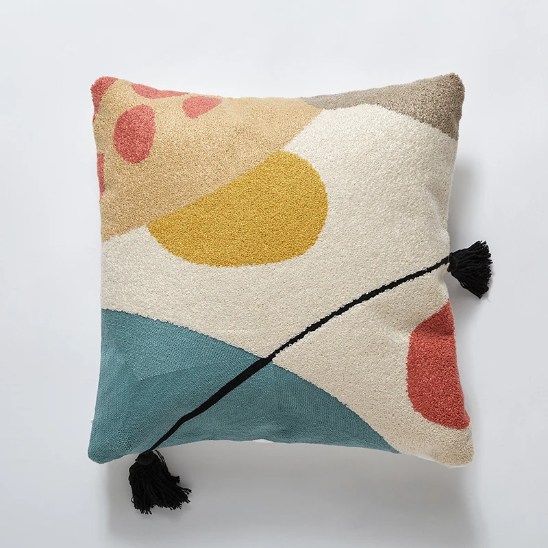 Capa de Almofada Tufted para Decoração Home, Pillow Cover, Color Block, Sofá, Cama, Cadeira, Sala de estar, Cama, Decoração Home, 45x45cm, 30x50cm