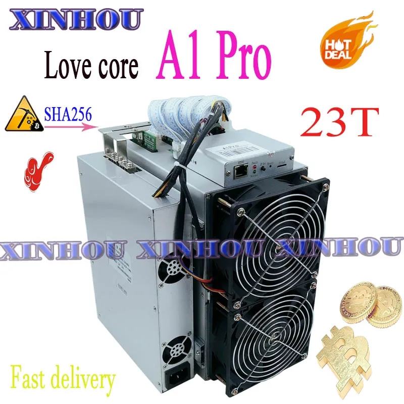 

New Asic Bitcoin Miner Love Core A1Pro 23T BTC BCH Miner With PSU Economic Than Antminer S19 T19 S17 T17 Z15 WhatsMiner M21S M31