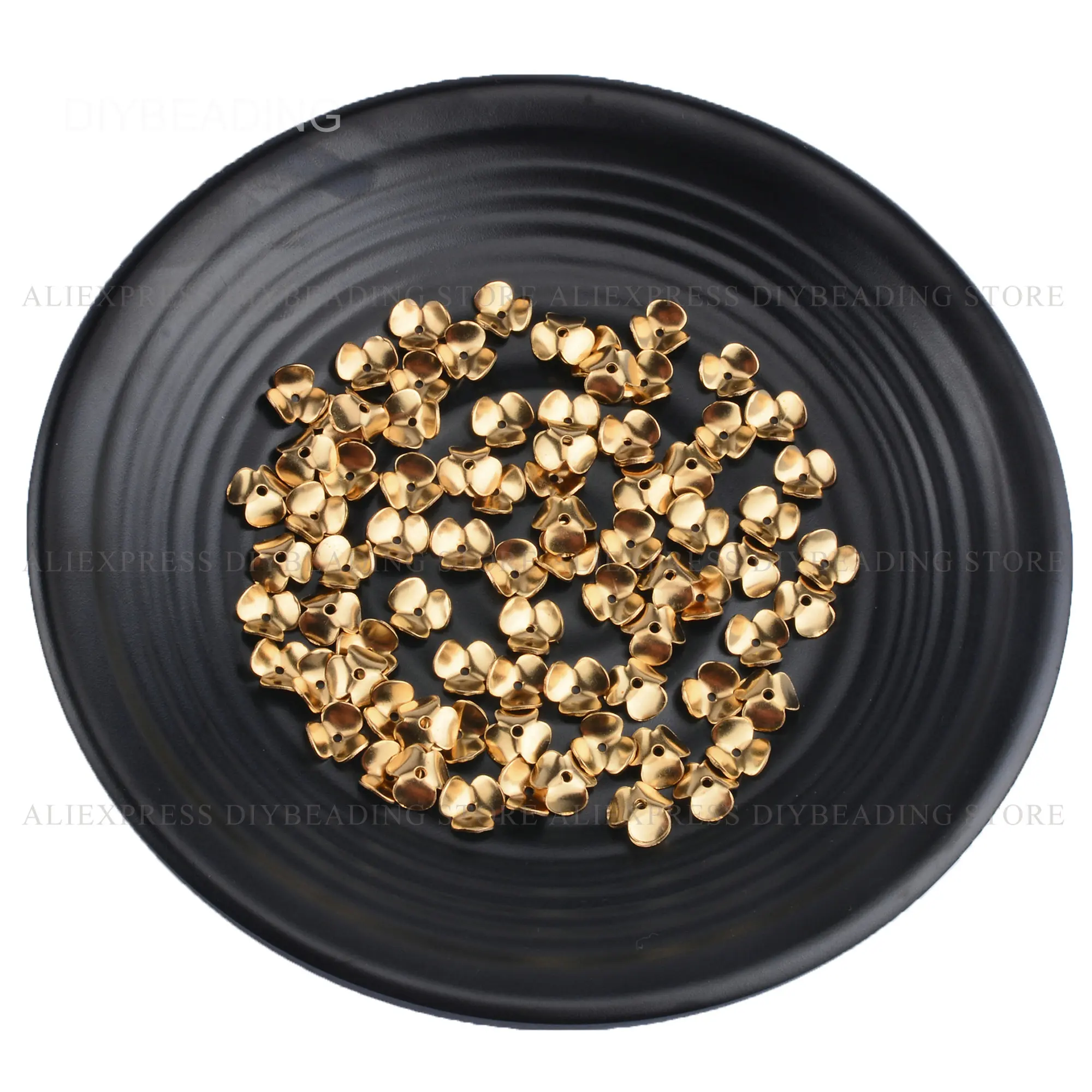 

20-1000 Pcs Brass Saucer Spacer Beads Online Sale Wavy Flower End Caps Metal Finding Component for DIY Jewelry Making