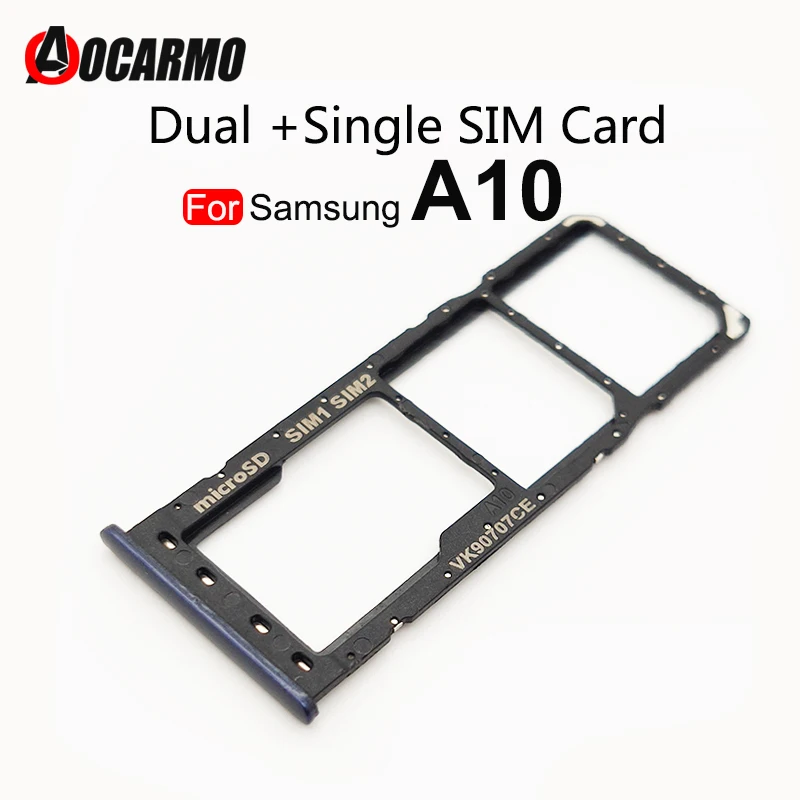 Aocarmo Sim Card Tray SD Reader Holder For Samsung Galaxy A10 A105F A20 A205F A30 A305F A50 A505F SIM Card Tray Slot Holder