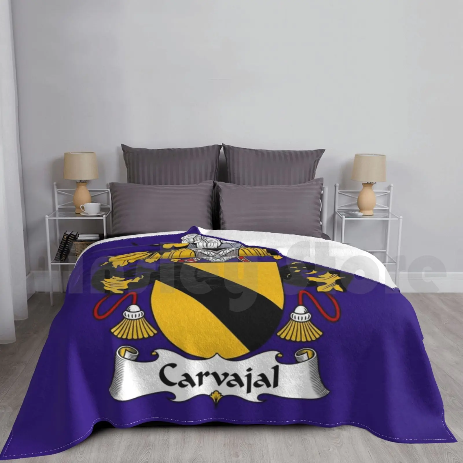 Carvajal Coat Of Arms-Family Crest Blanket Fashion Custom Perez Last Name Origin Arias Last Name Spain Crest Spanish