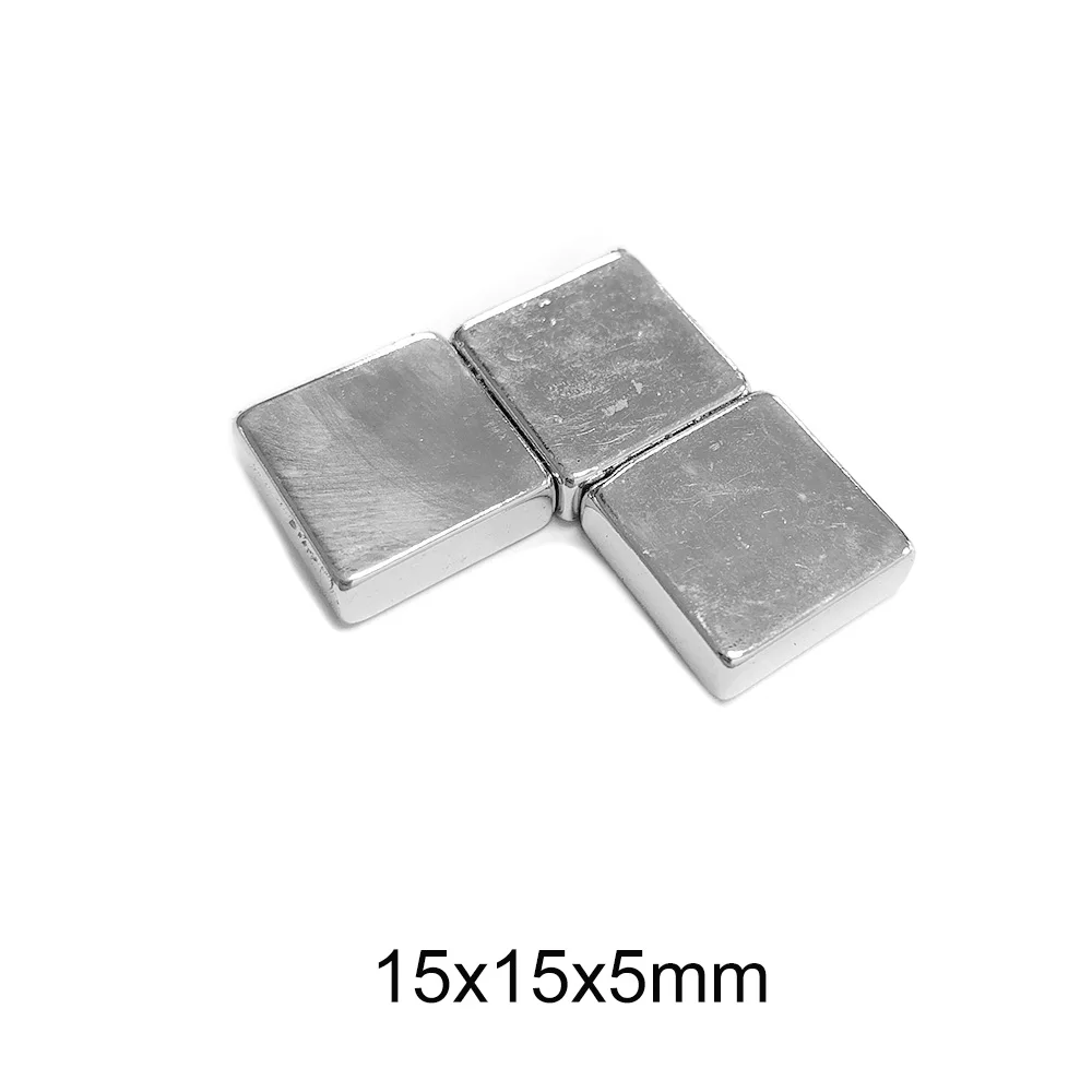 5~50PCS 15x15x5 mm Powerful Magnets 15mmX15mm Block Permanent Magnetic 15x15x5mm Neodymium Magnet Super Strong 15*15*5 mm