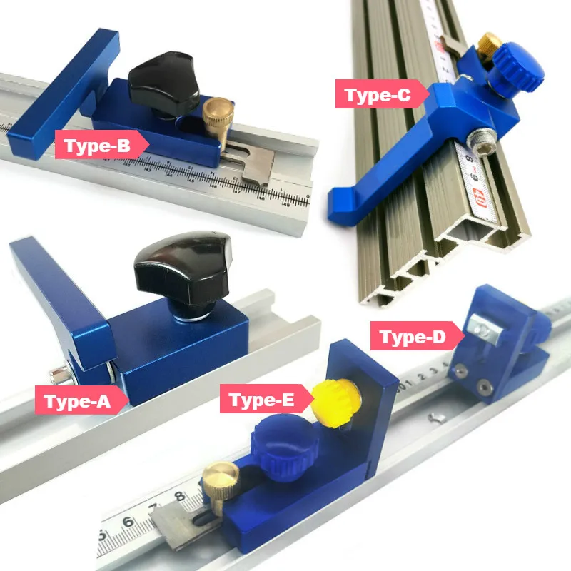 Miter Track Stop Aluminum Flip Stop T Slot Miter Gauge Fence Connector Woodworking Saw Table Sliding Brackets Chute Limiter