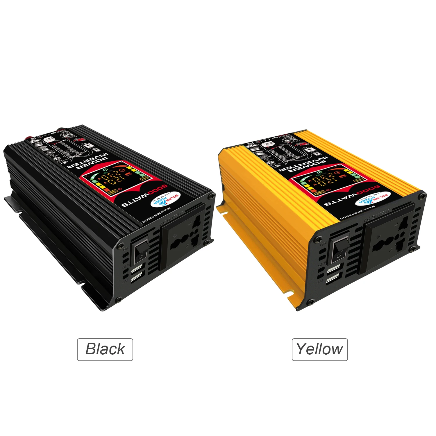 

2 Colors Inverter DC12V to AC110V High Frequency 6000W Converter Car Power Charger Inverter with 2.1A Dual USB Port Battery Clip