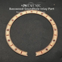 Acoustic Guitar Basswood Soundhole Rosette 110x11mm Inlay Guitar Body Project Parts