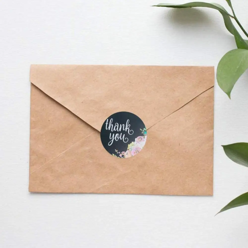 Pegatinas de agradecimiento con patrón Floral, rollo de envolturas de regalo, calcomanías para tarjetas de boda, 500 Uds.