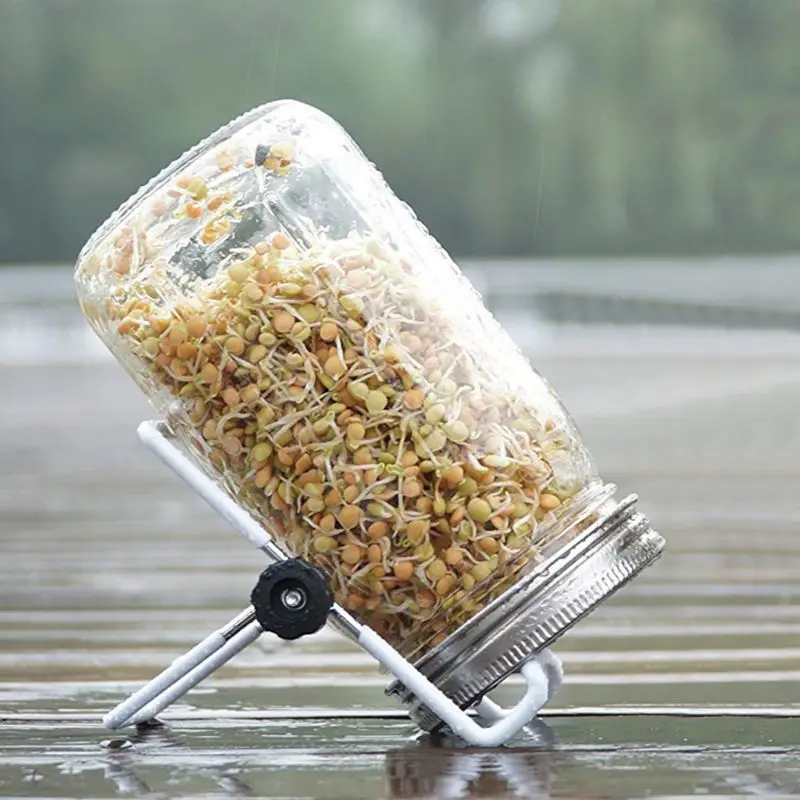 Sprouting Jar with Stainless Steel Screen Lid Wide Mouth Mason Sprouter Home Garden Supplies