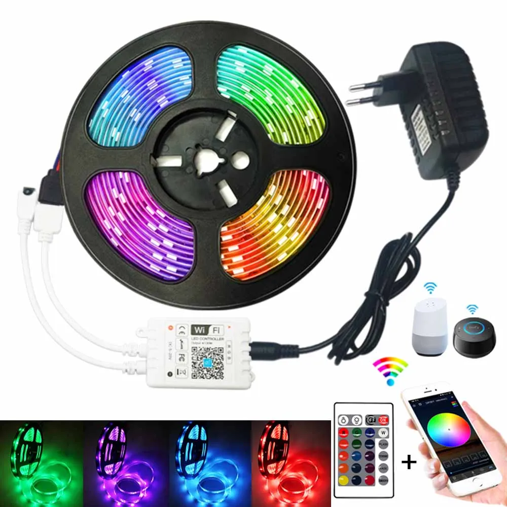 

Светодиодная лента с Wi-Fi, 15/20 м, RGB, водонепроницаемая, 5/10 м, 12 В постоянного тока