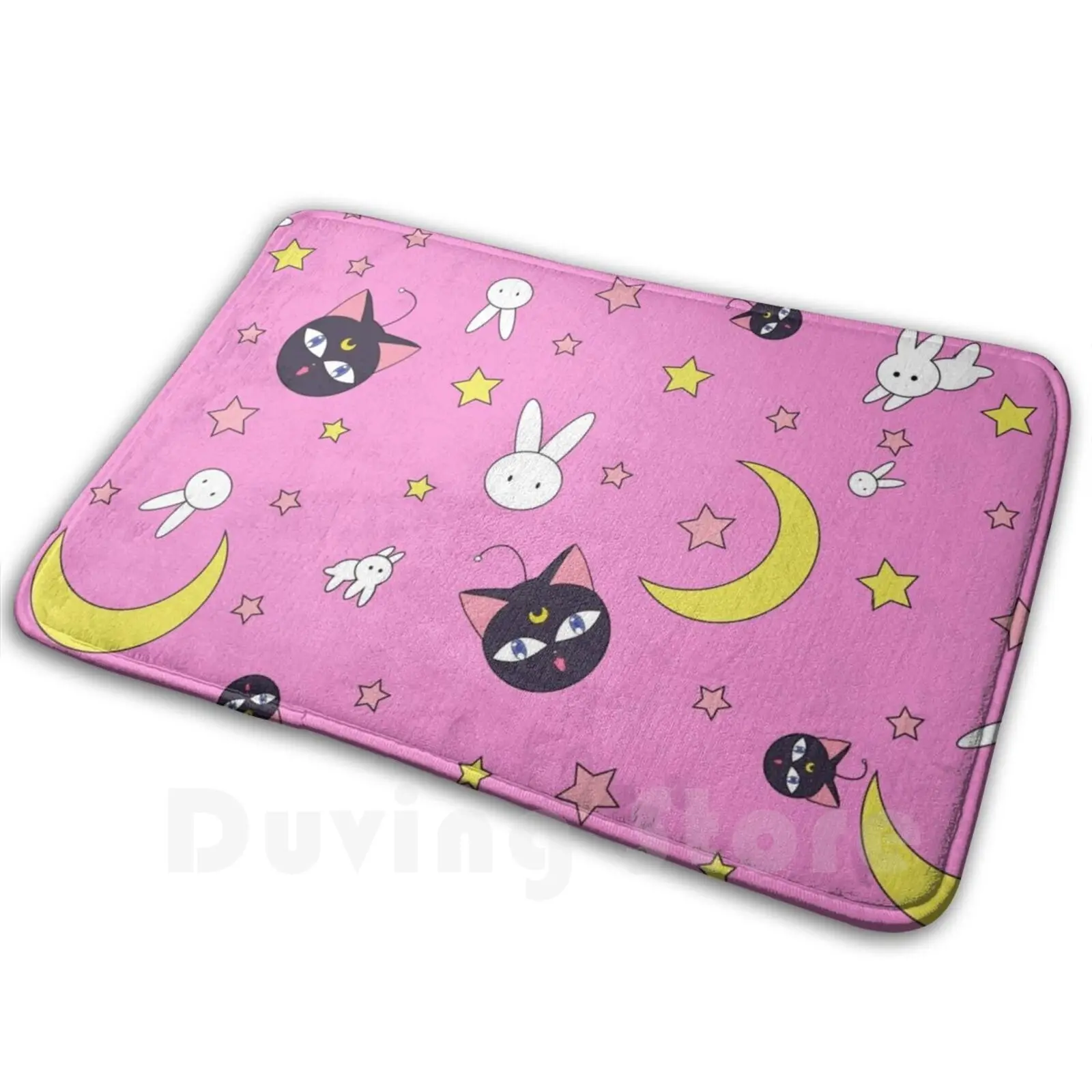 Cute Pattern Carpet Mat Rug Cushion Soft Non-Slip Anime Moon Cute Manga Usagi Kawaii Aesthetic