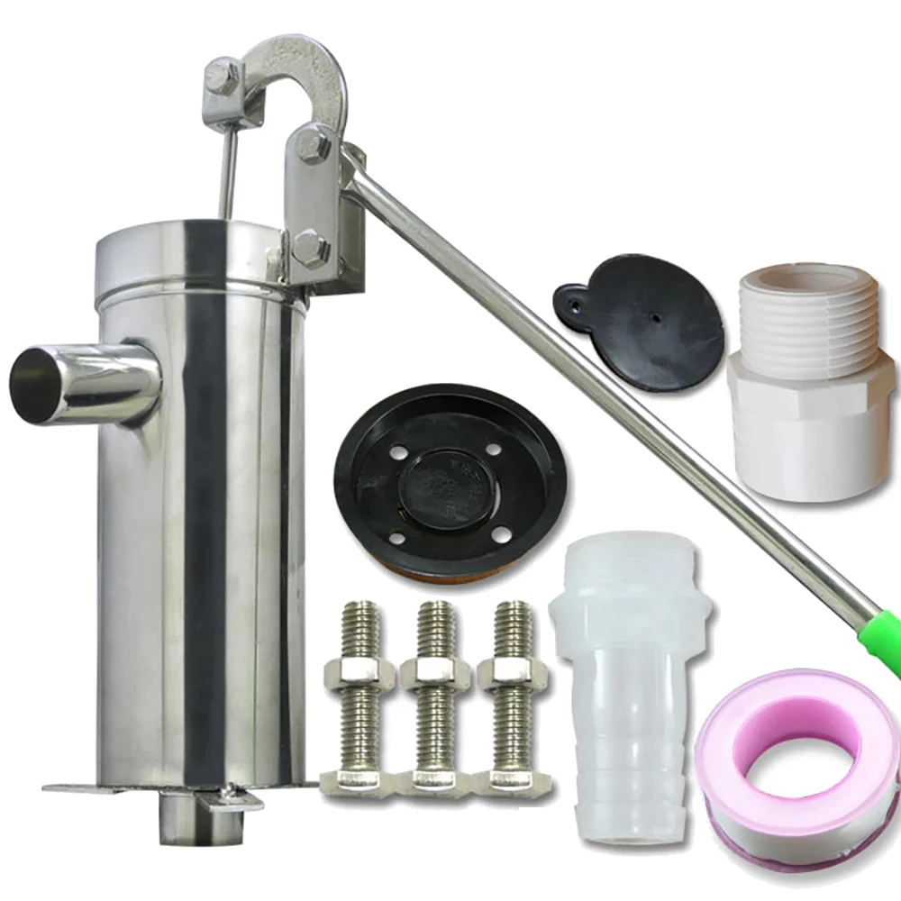 Manual Water Pump Stainless Steel Home Oil Pump Well Hand Shake Suction Pump Thickness 1.3MM Lift 10M