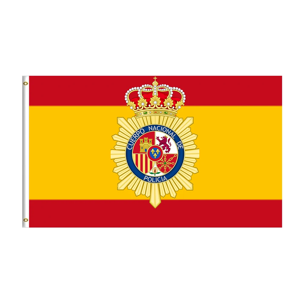 Spanische Kronen-Logo-Flagge und Logo-Flagge der nationalen Institution, 150 x 90 cm, Banner, 3 x 5 Fuß, 100D-Polyester-Messingösen