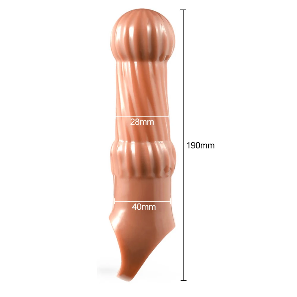 Reusable Penis Sleeve Enlargement Rings Penis Dick Extender Silicone Penis Condom Sex Toy for Men Cock Enlarger Penis Attachment