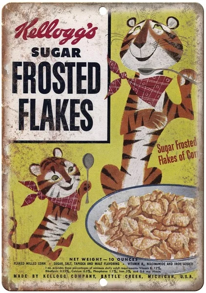 Kellogg der Frosted Flakes Ceral Box Tin Zeichen kunst wand dekoration, vintage aluminium retro metall zeichen,