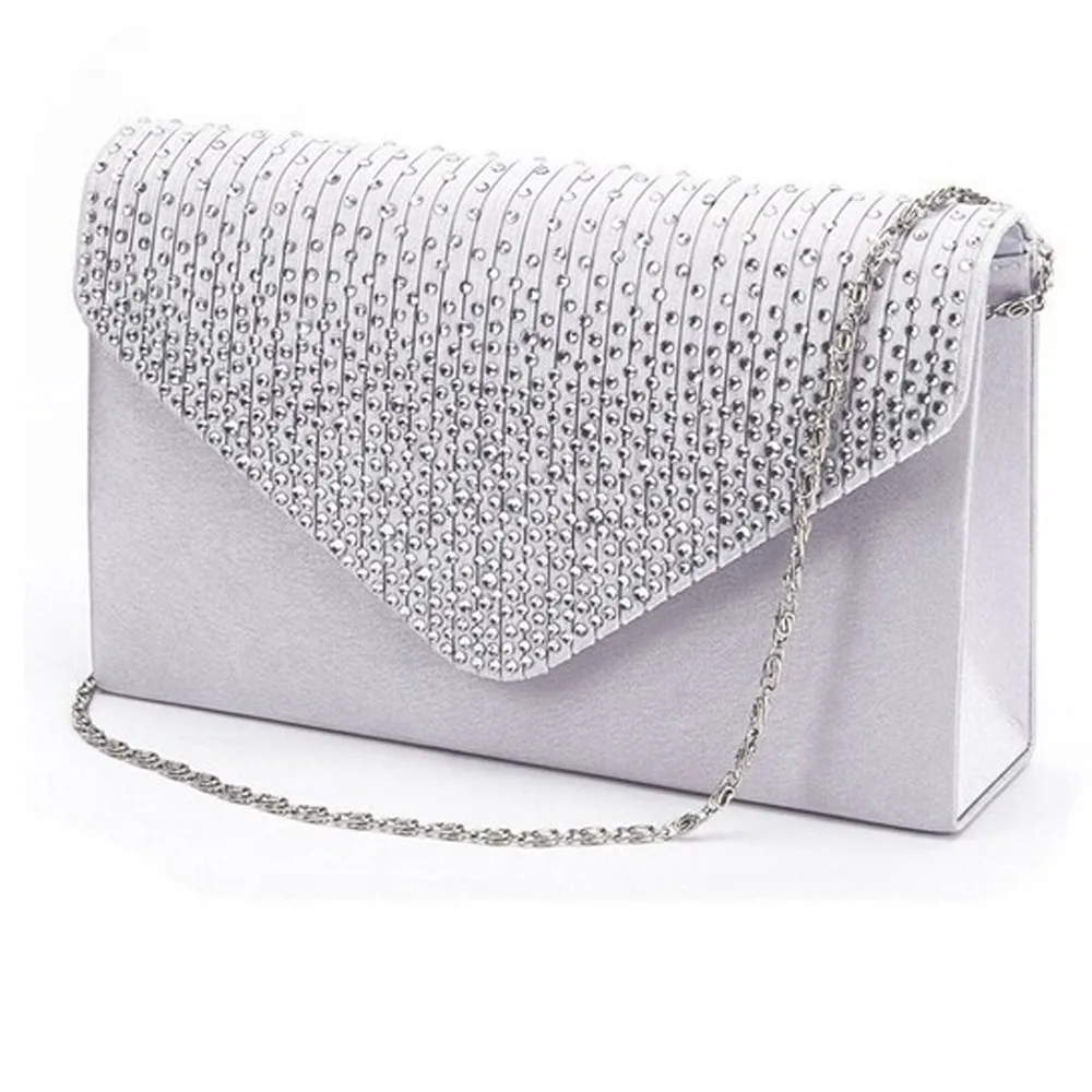 Ladies Messenger Bag Large Evening Satin Diamante Ladies Clutch Bag Luxury Brand Bag Party Envelope Bag Torebki Damskie Party