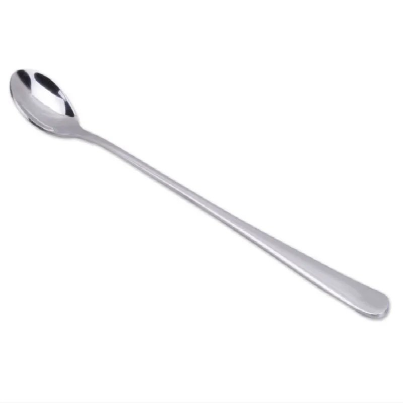 Stainless steel spoon for ice cream and coffee, kitchen gadgets, 24cm long handle, spoon sticks, 2 pcs/lot