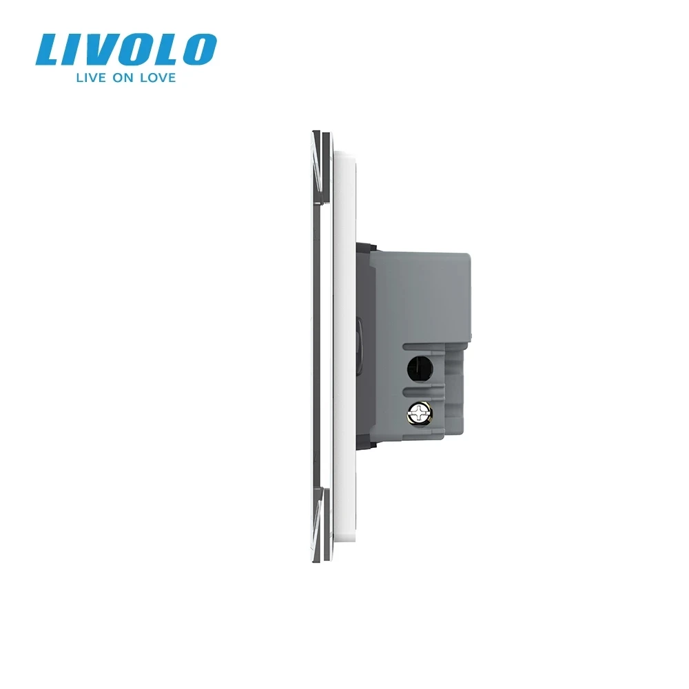 Original Livolo US/AU Standard Wall Switch, VL-C903S-11, White Crystal Glass Panel,3 Gang 2 Way Touch Control Light Switch