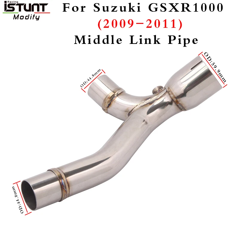 Motorcycle exhaust Escape muffler Modified middle link pipe Y pipe Slip on for Suzuki GSXR1000 GSXR 1000 K9 2009 2010 2011