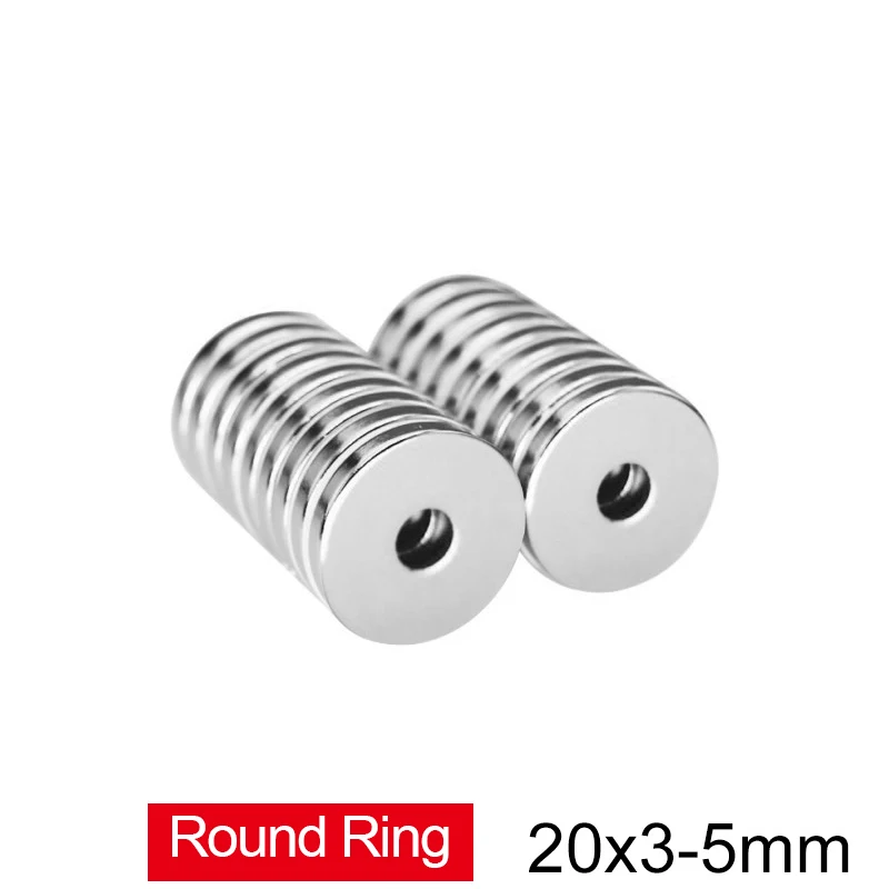 5~50PCS 20x3-5 mm N35 Strong Ring Magnets 20*3 mm Hole 5mm  Neodymium Magnet 20x3-5mm Permanent NdFeB Magnet 20*3-5