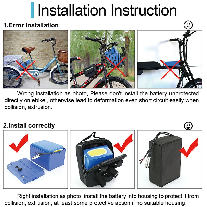 36V 20Ah Ebike Batteria Pack PVC 48V 52V 60V 72V 20Ah 24Ah Elektrische Fahrrad Escooter 18650 Batterie für 250W-3000W Motor – Detail 9