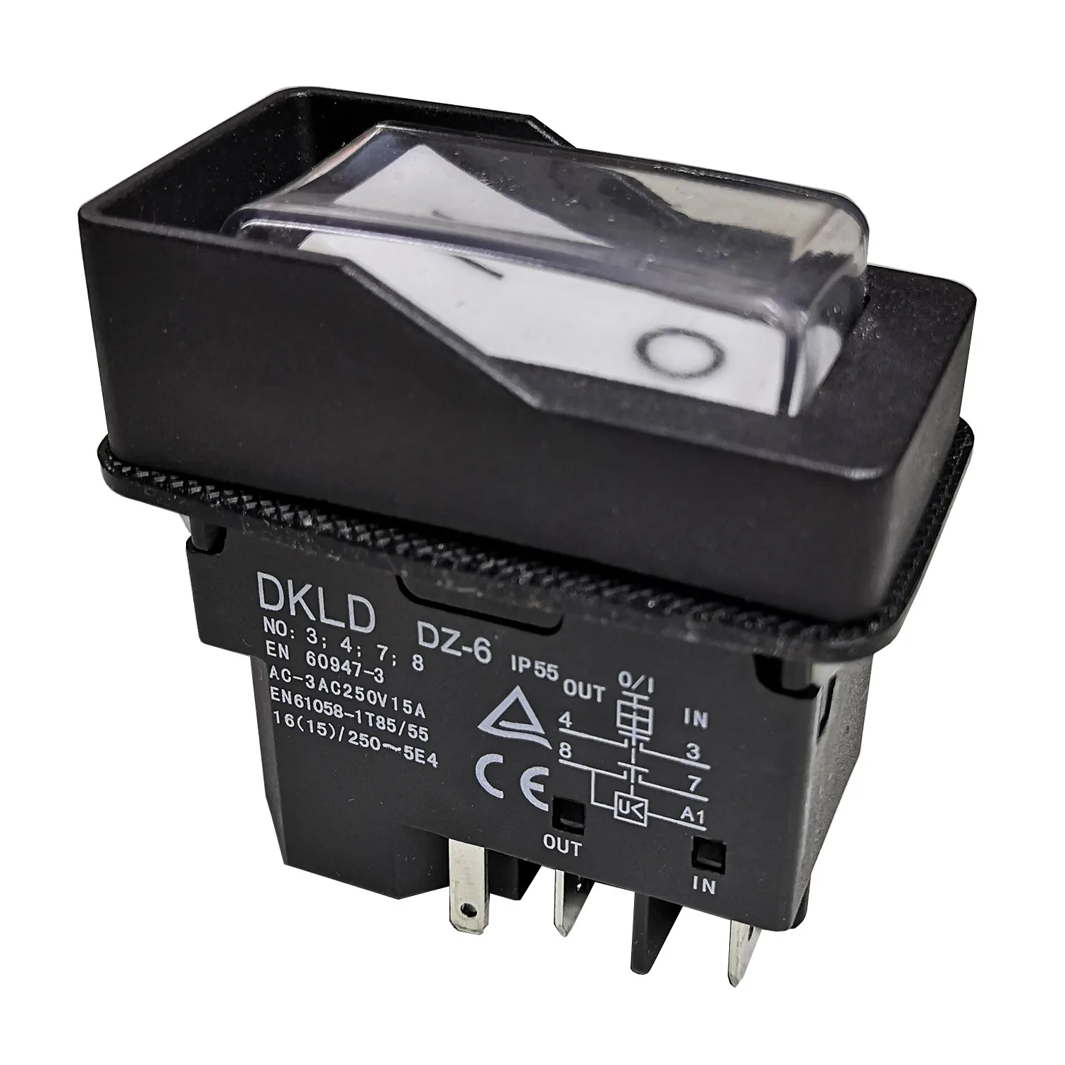 DKLD DZ-6 250V Waterproof Electromagnetic Pushbutton Switches for Bench Drills IP55 Double Pole Normally Open Push Button Switch