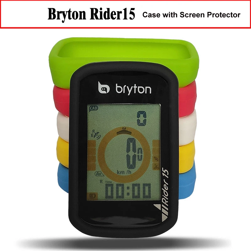 Generic Bike Gel Skin Case & Screen Protector Cover for Bryton Rider 15 Rider 10 GPS Computer Case for R15 R10 Bryton One