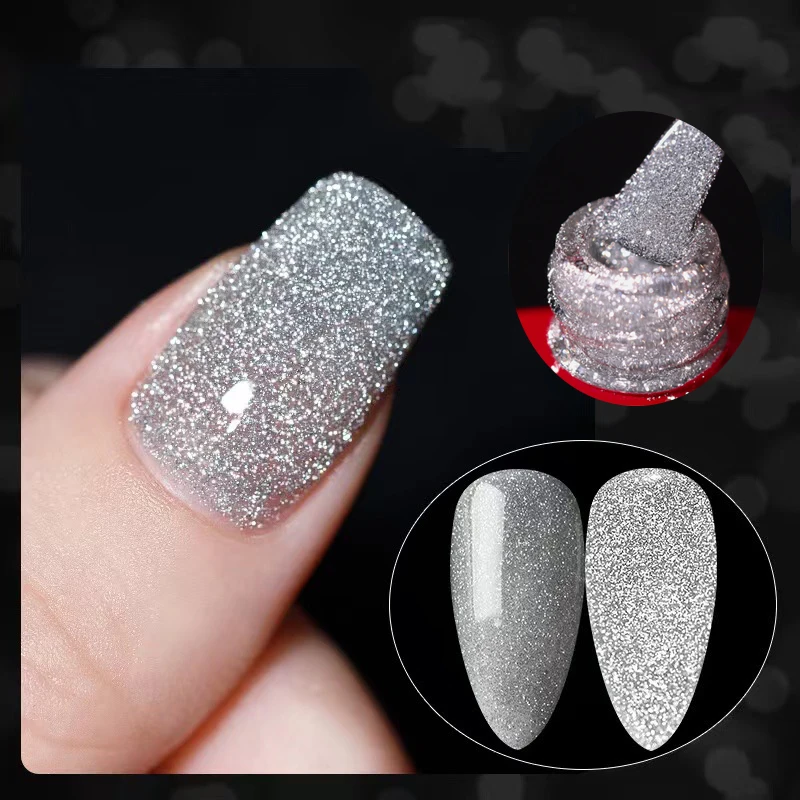 MSHARE-Verniz Gel Glitter Reflexivo, Esmalte, Nail Art Brilhante, Matéria-prima, Mergulhe, 1kg