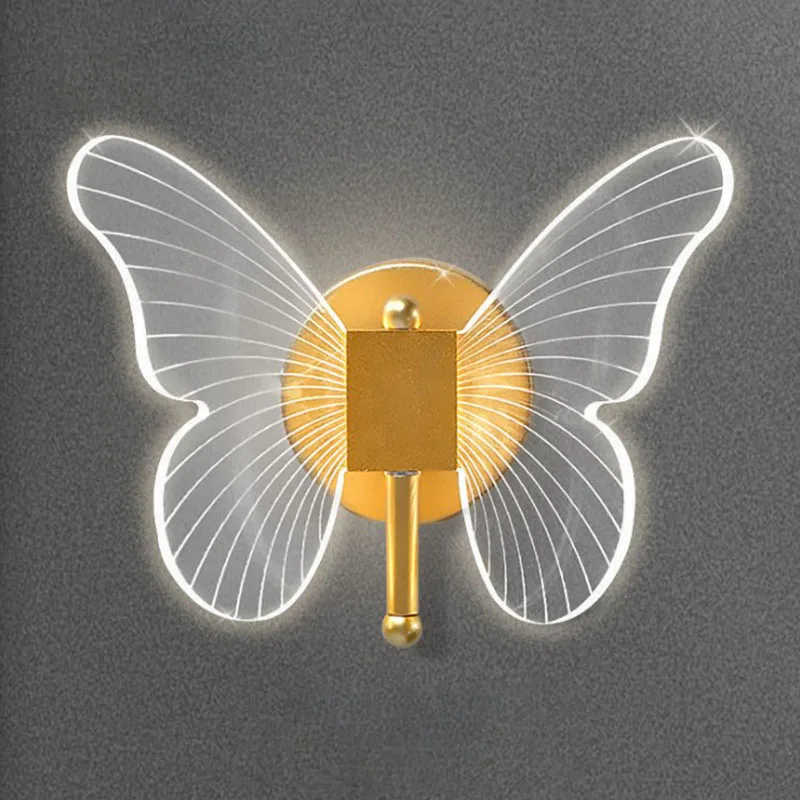 Led Lampara Mesita Noche For Bedroom Butterfly Wall Lamp Creative Modern Nordic Bedside Light Decorative Background Home Decor