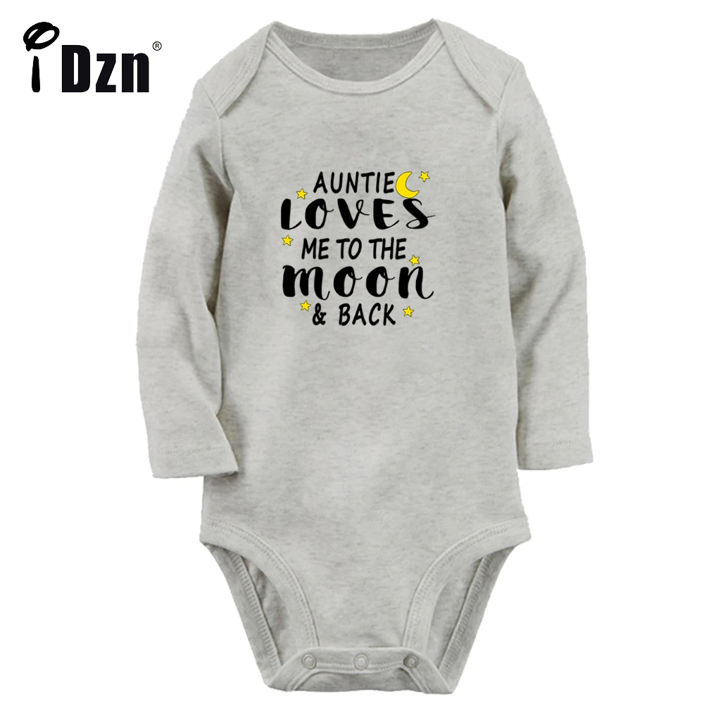 My Auntie Loves Me To The Moon and Back Fun Printed Baby Boy Romper Cute Baby Girl Bodysuit Newborn Jumpsuit Long Sleeve Clothes