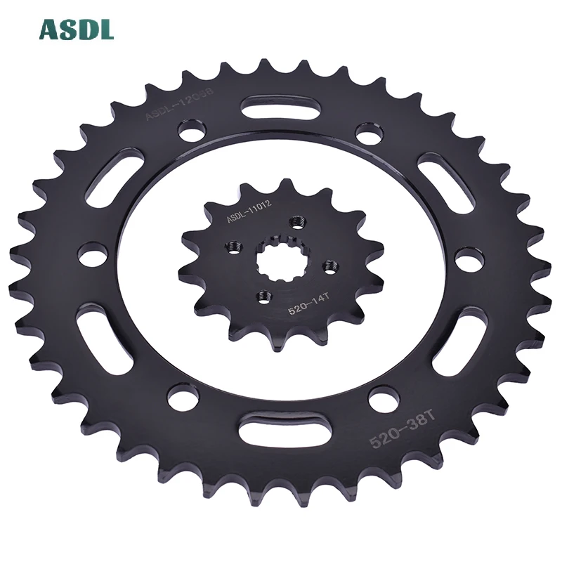 

520 14T 38T Motorcycle Front Rear Sprocket Cam Staring Wheel For HONDA CBR250 CBR250R CBR250RA CBR 250 2011-13 520-14T 520-38T