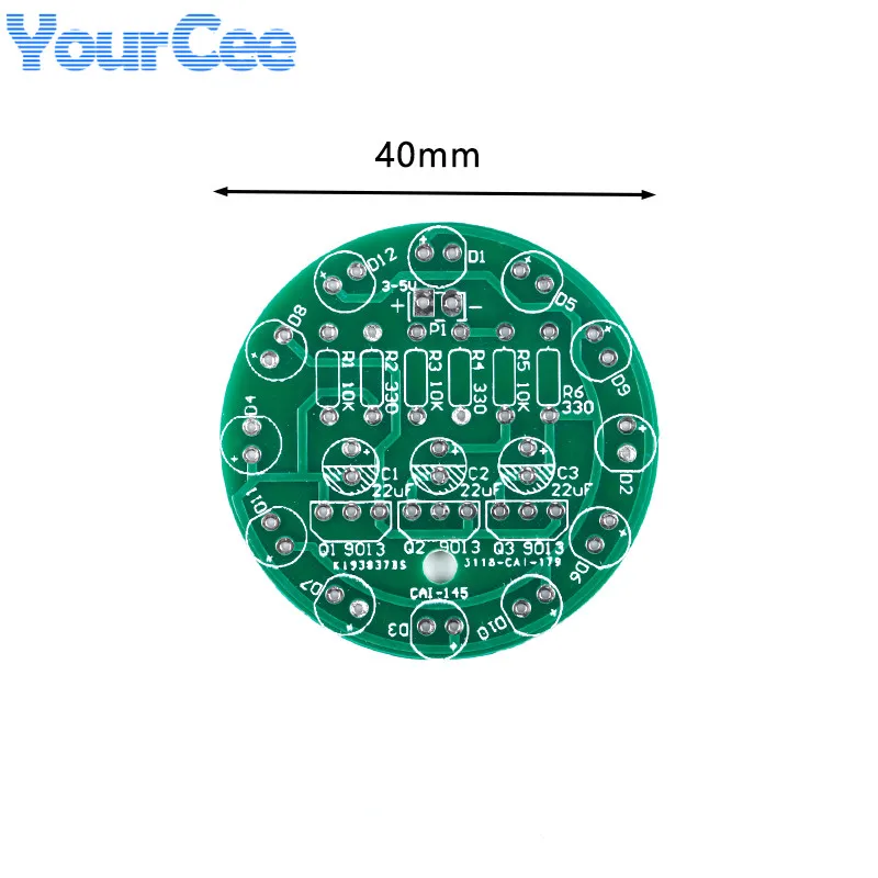 Kit de producción de luz LED de agua redonda para entrenamiento de habilidades, piezas de práctica de soldadura, Kit electrónico Diy