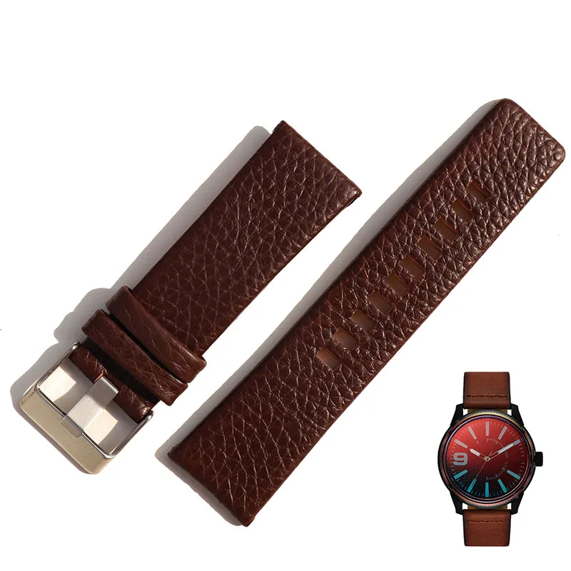 For Diesel DZ7333 DZ7348 DZ4318 Genuine Leather watchband 22mm 24mm 26mm 28mm 30mm Black White Brown Red watch strap