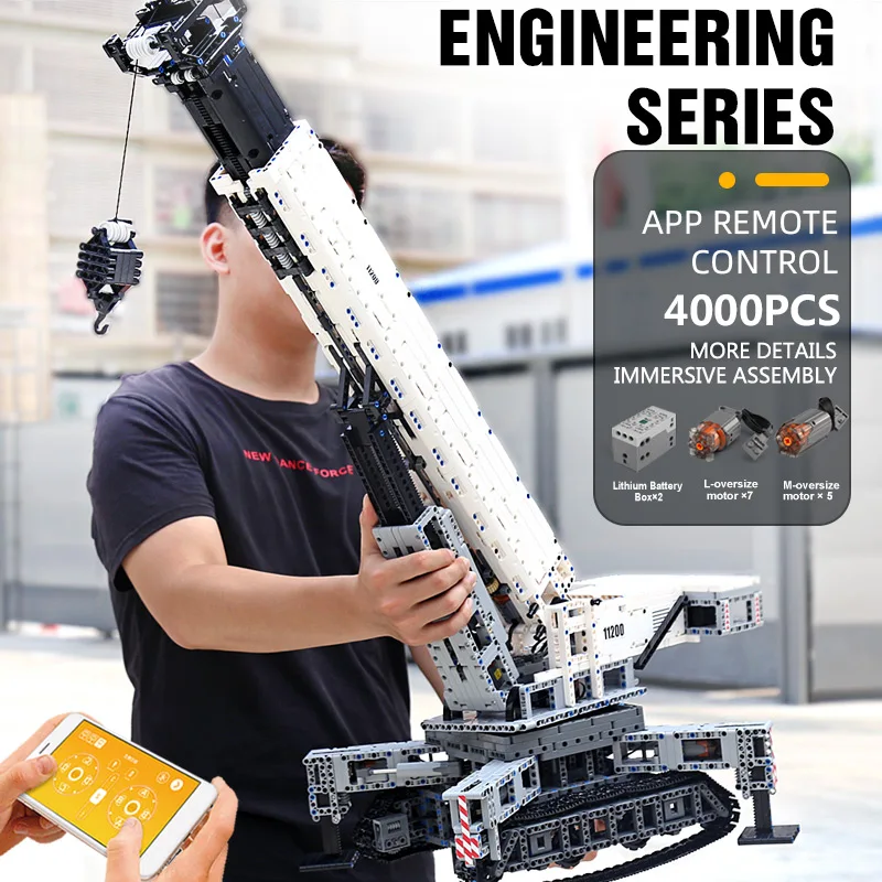 Mold KING 17002การวิเคราะห์ชุด MOC-10123รีโมทแอปรถบรรทุก LTM Excavator Crane รุ่นเด็กของเล่นคริสต์มาสของขวัญ