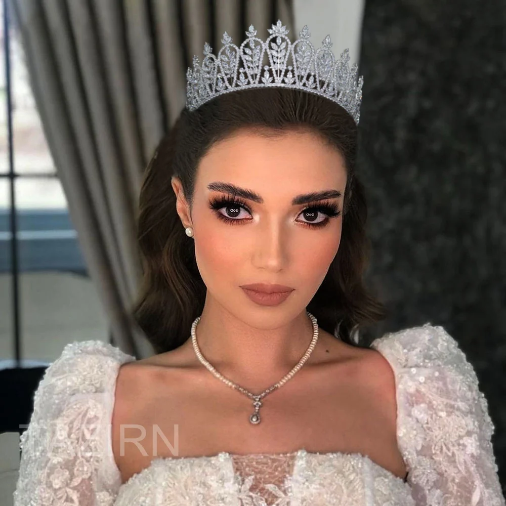 جديد AAAAA زركونيا الزفاف التيجان الزفاف للنساء تألق حفلة عيد ميلاد حفلة موسيقية التيجان إكسسوارات الشعر #2