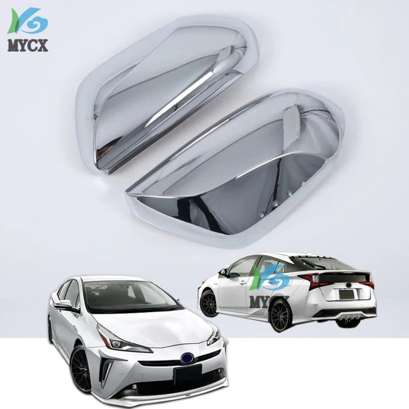 

ABS Chromed Side Door Rearview Mirror Cover Trims Car Accessories For Toyota Prius 2019 2020 Overlay Style