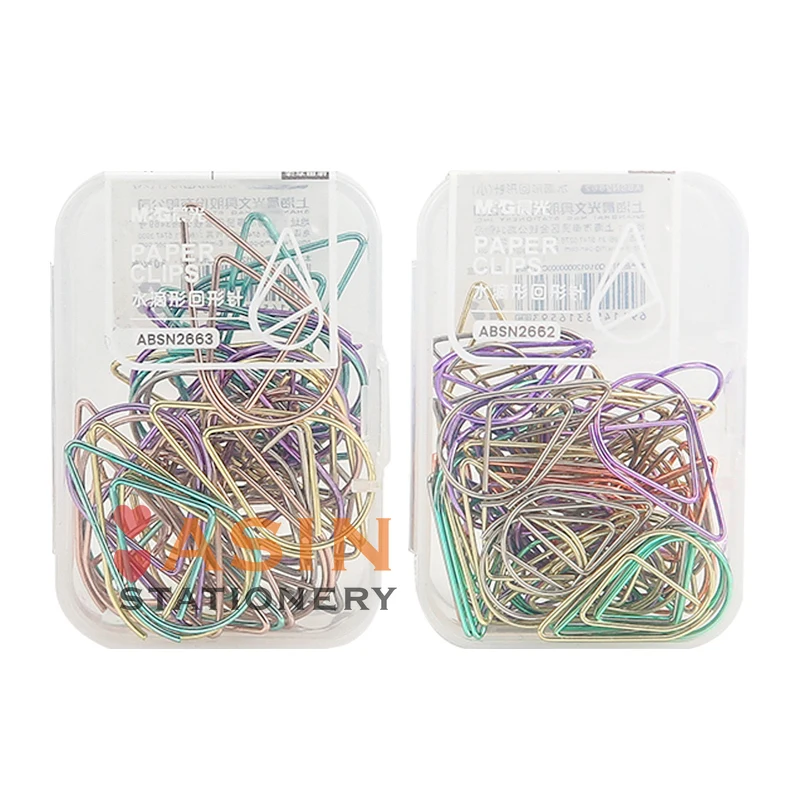 

M&G 30PCS/50PCS Colorful Metal Drop Shape Paper Clip Funny Kawaii Bookmark Memo Clips Marking Clips Office Binding