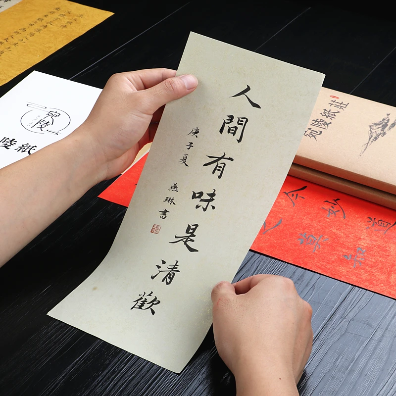 Mulberry Paper Chinese Xuan Paper Letterhead Handmade Super Thin Fiber Rice Paper Seal Script Brush Calligraphy Painting Papier