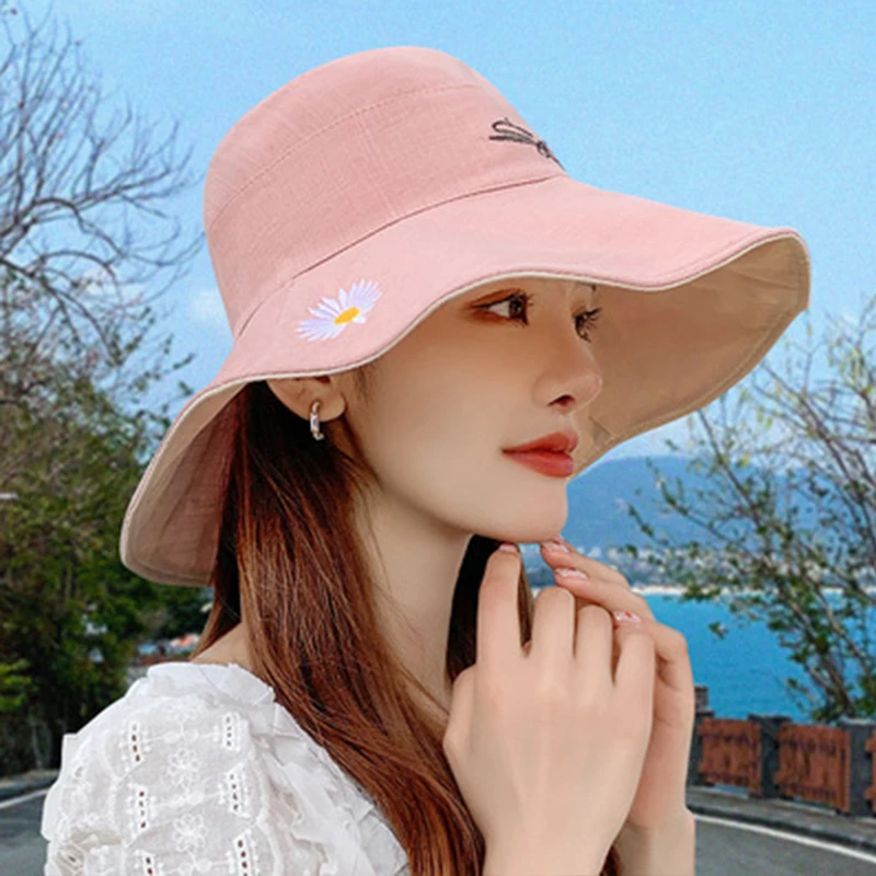 K153 Women\'s Bucket Hat Panama 2021 Fashion Women\'s Summer Hat Double-Sided Panama Sun Protection Fisherman\'s Hats Sun Visor Cap