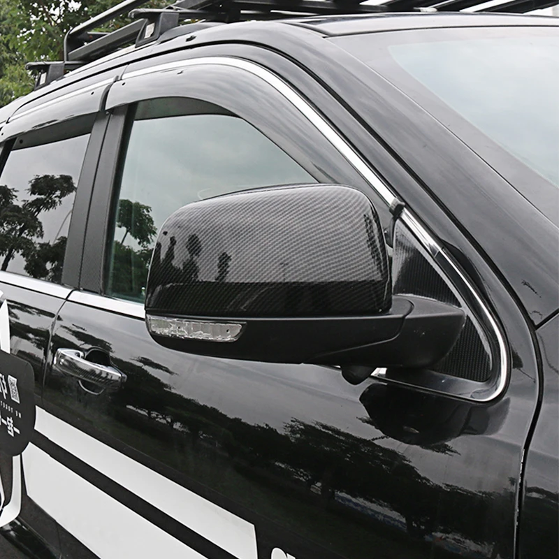 ABS Chrome/Carbon Fiber for Jeep Grand Cherokee 2014 15 16 17 18 2019 Car Rear View Side Door Turning Mirror Cover Shell Trim image 6