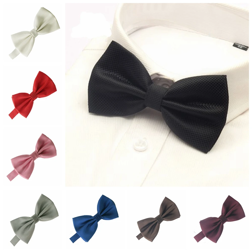 Men Bowtie For Mens Bow tie Solid Bowties Black Bowtie Gold Bow Tie Red Green Pink Blue White Bow Ties Men Classic