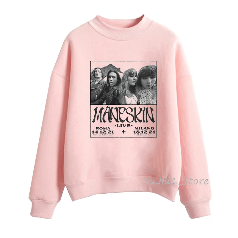 Vintage MåNeskin Sweatshirt Women Damiano David Maneskin Eurovision Hoodies Cool Hip Hop Tracksuit Zitti E Buoni Winter Clothes