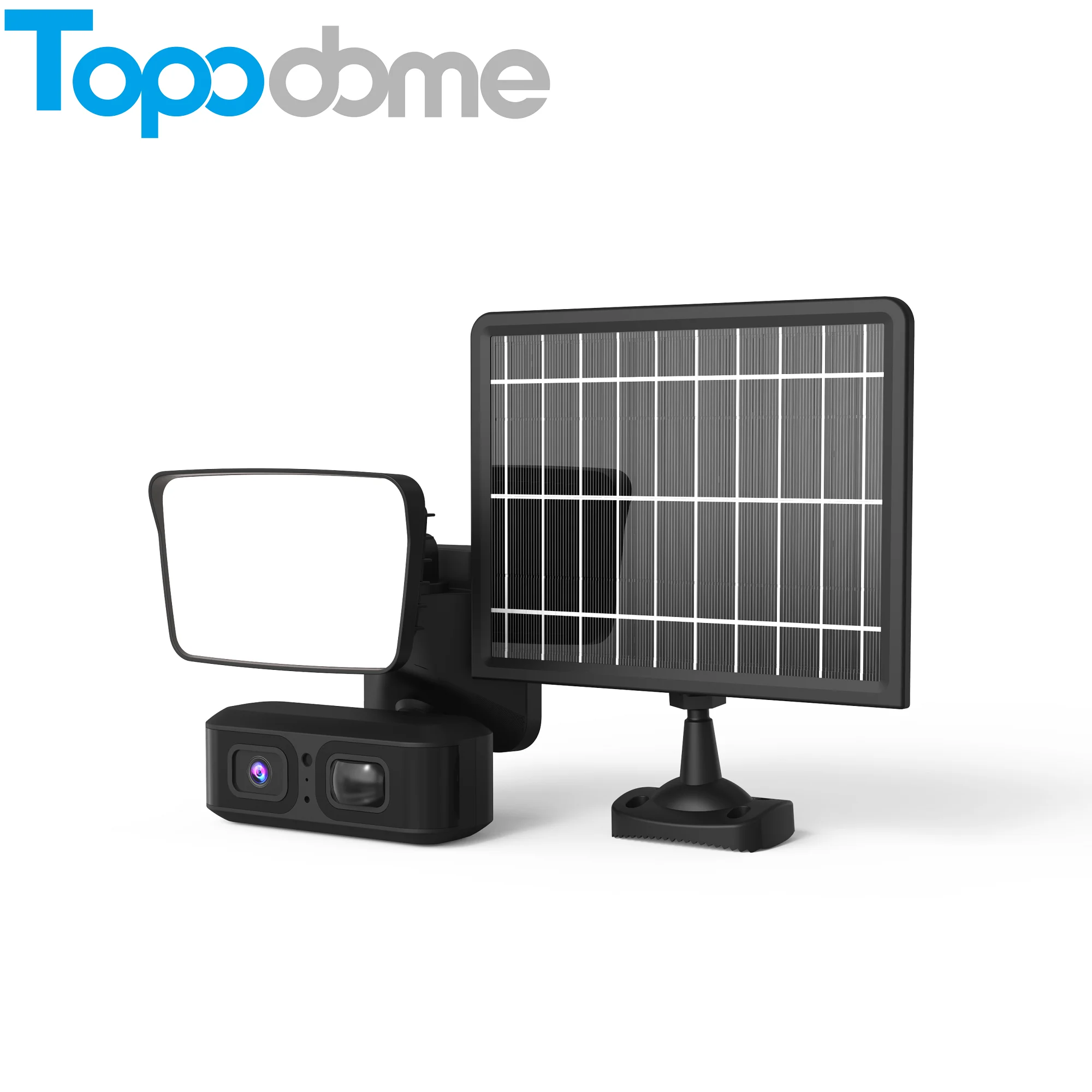 Topodome 2MP WiFi 4G SIM TF Card Voice Intercom Solar Panel Low Power Battery Color Night Vision Yard Lights Wall Lamp IP Camera