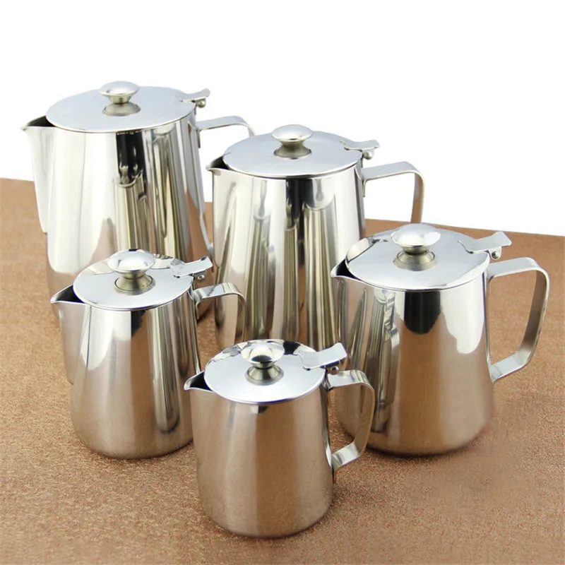 2L Stainless Steel Pull Flower Espresso Frother Frothing Garland Cup Milk Jug Large Capacity Coffee Pot Used By Induction Cooker