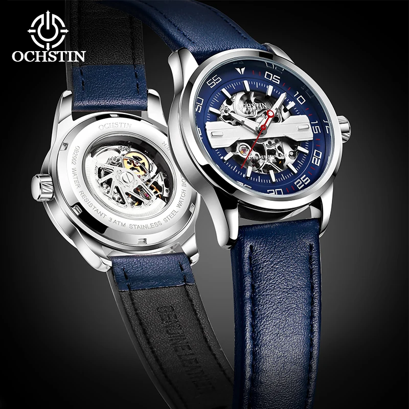 

Ochstin Mens Automatic Watch Luxury Sports Mechanical Watches Waterproof Relogio masculino Top Brand Leather Strap Wristwatch